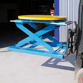 Bolsillos retráctiles para montacargas para posicionadores de palet de tijera de aire comprimido