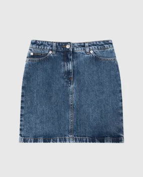 Dolce&Gabbana Children's blue denim skirt with logo